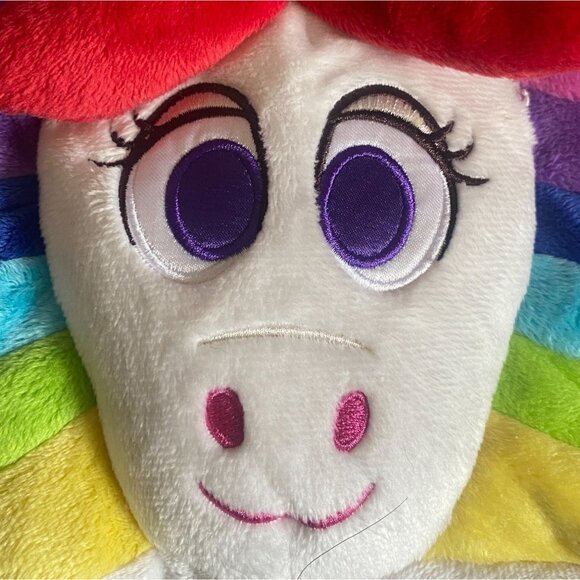 Disney Parks Inside Out Rainbow Unicorn Plush Purse W/Fluffy Charm-GUC - Picture 8 of 8
